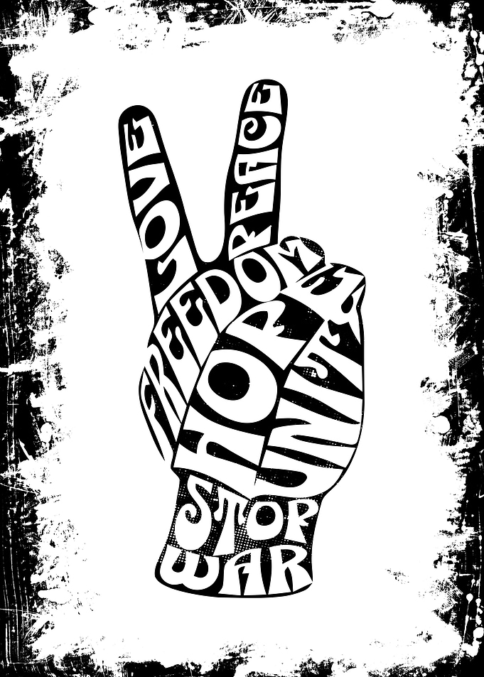 Peace Sign with Words