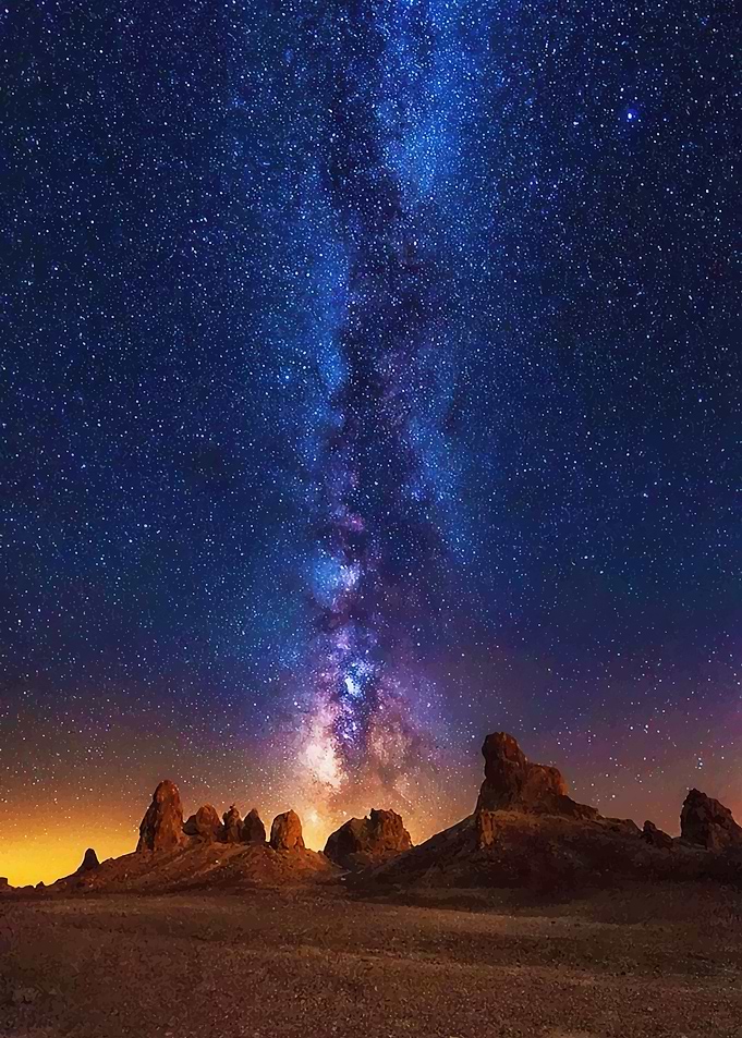 Milky Way over desert landscape