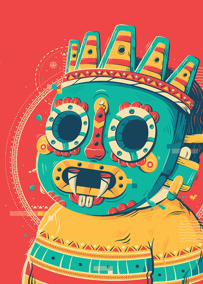 Aztec Mask Illustration