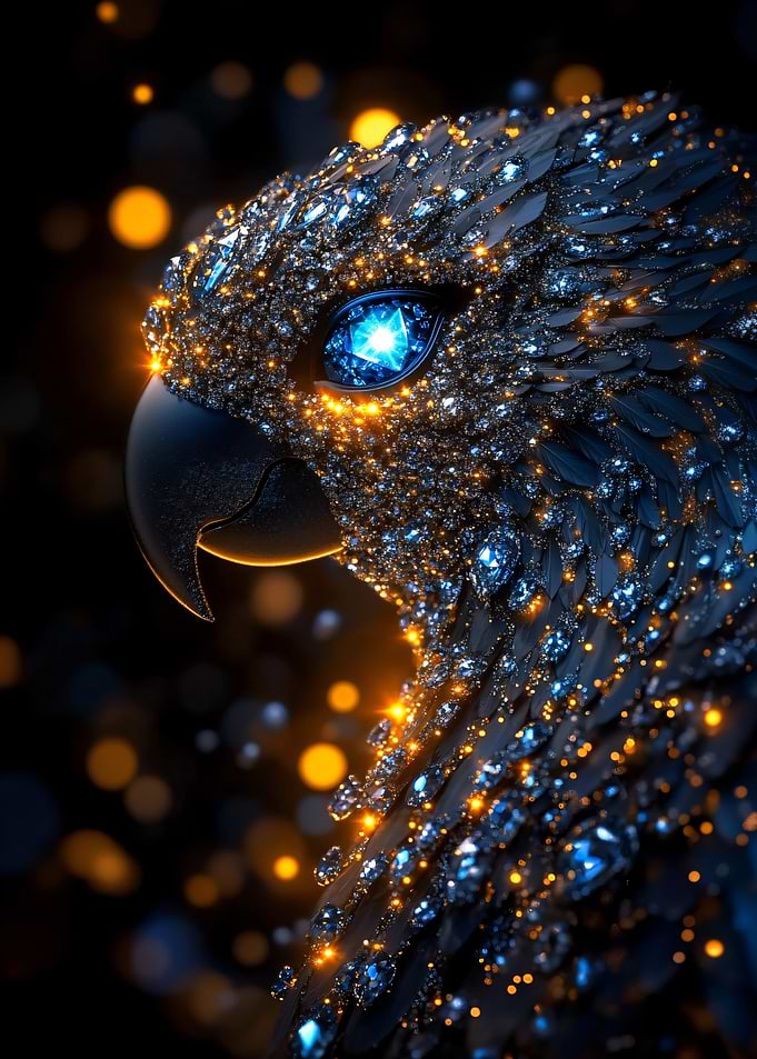 Diamond Parrot Portrait