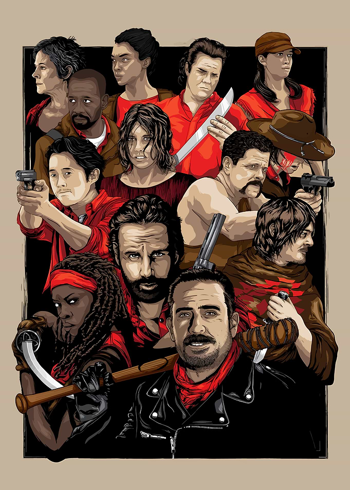 The Walking Dead Character Collage