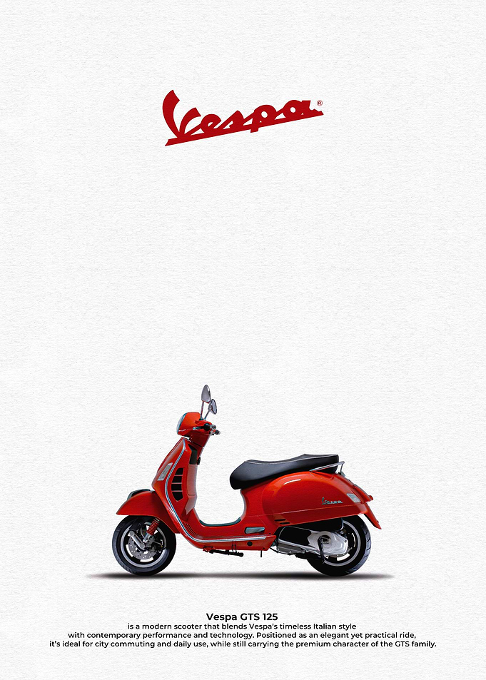 Red Vespa GTS 125 Scooter