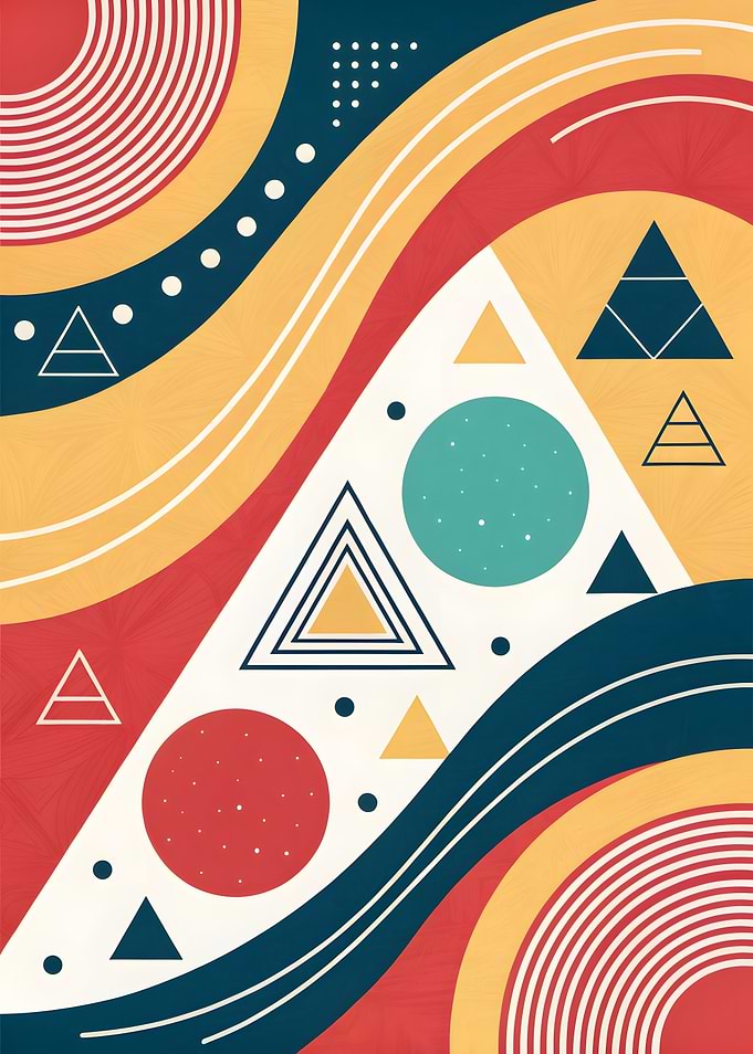 Abstract Geometric Shapes Colorful Art