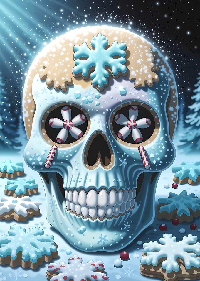 Winter Skull Cookie Art