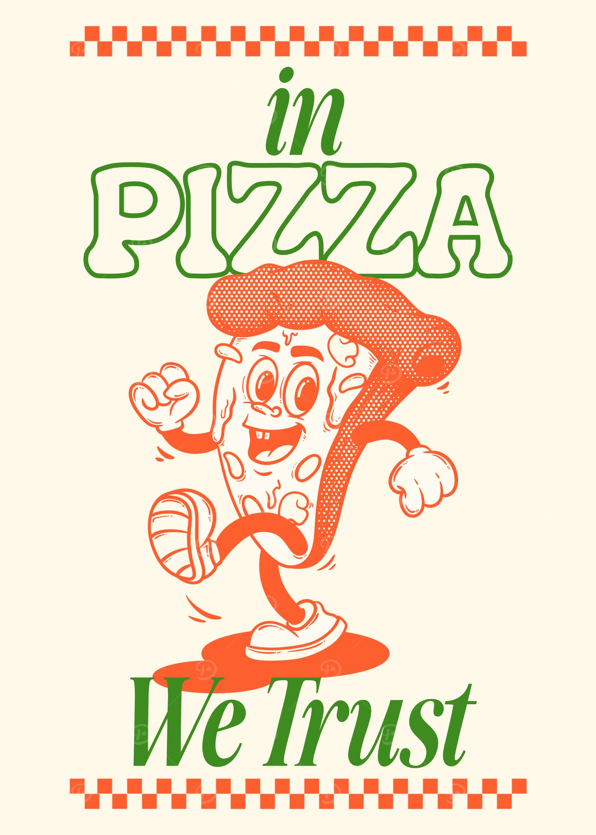 In Pizza We Trust Cartoon