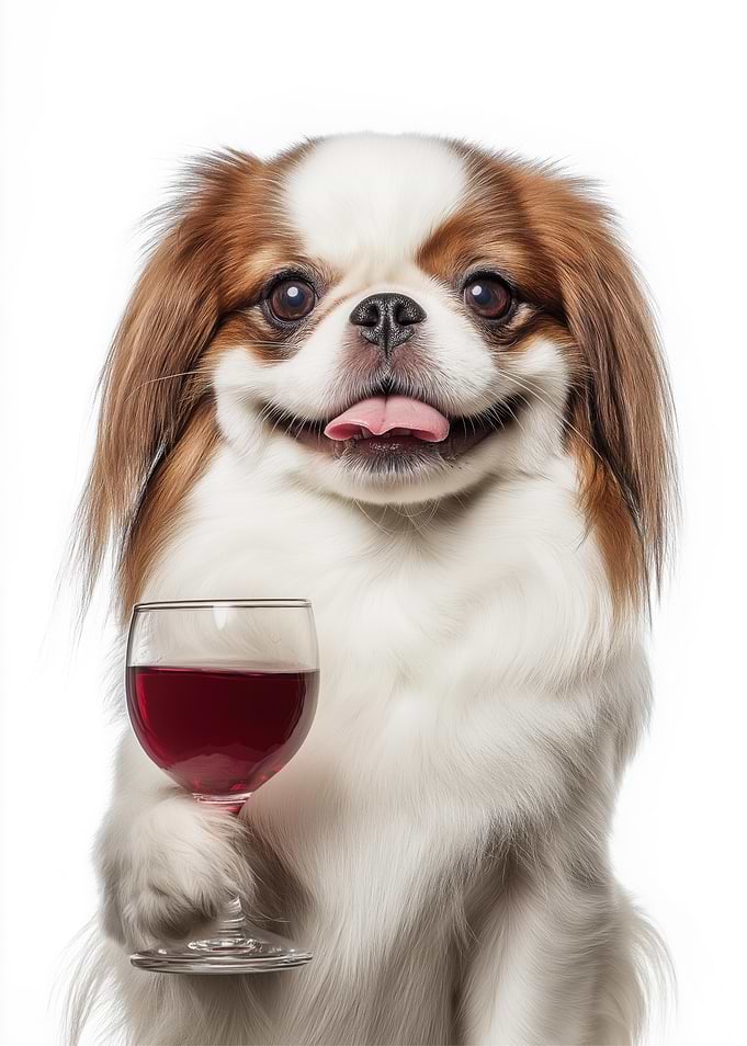 Japanese Chin dog with Wine Glass