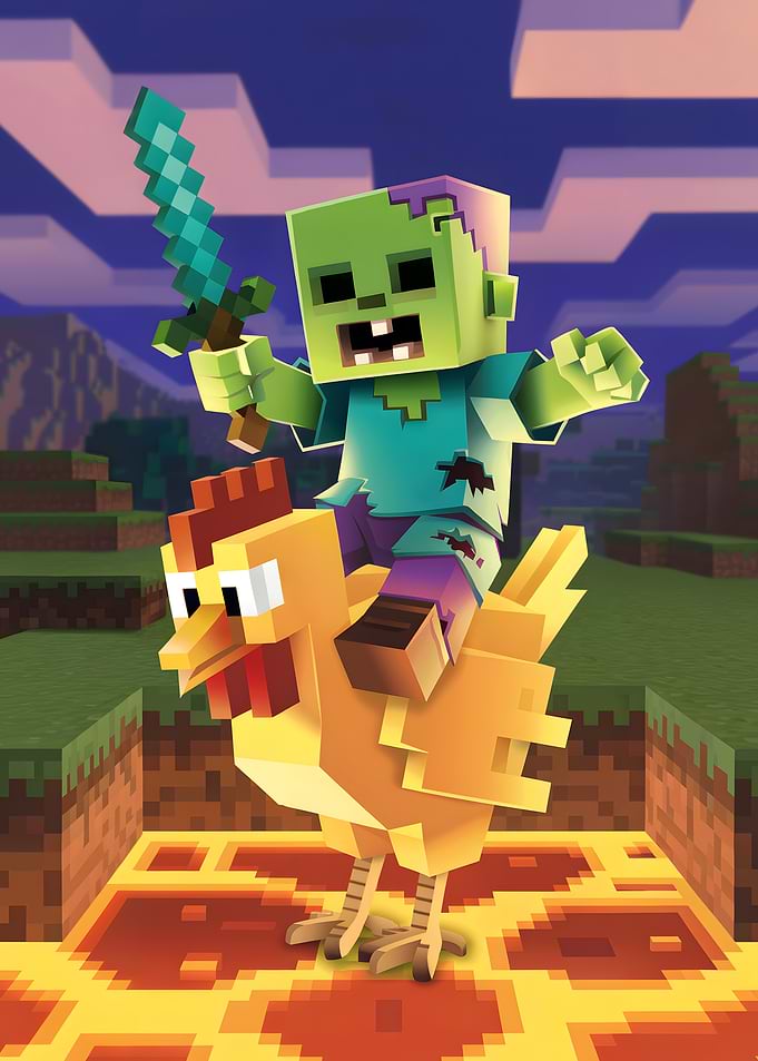 Minecraft Zombie Riding Chicken
