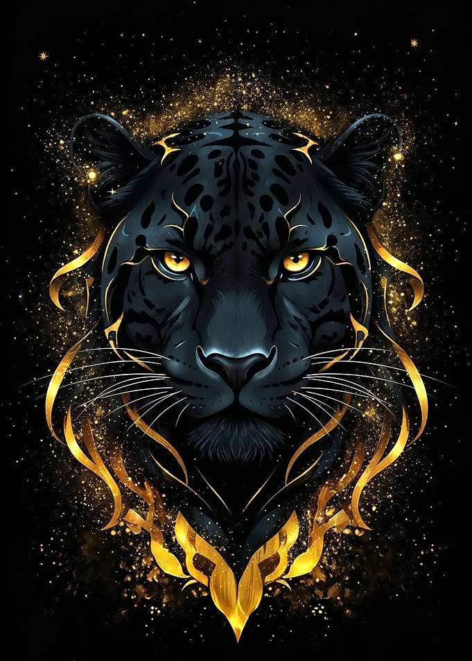 Black Panther with Golden Accents