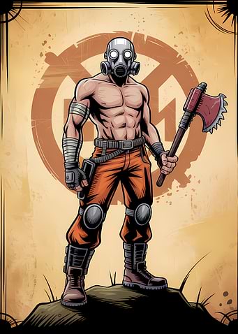 Psycho Bandit with Axe Illustration
