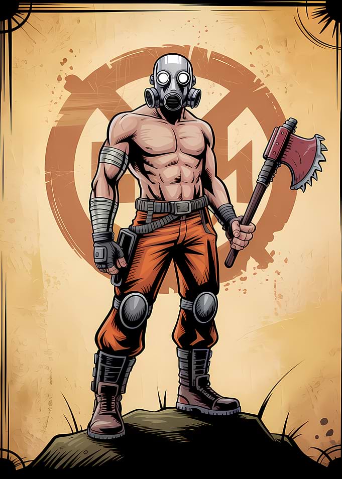 Psycho Bandit with Axe Illustration