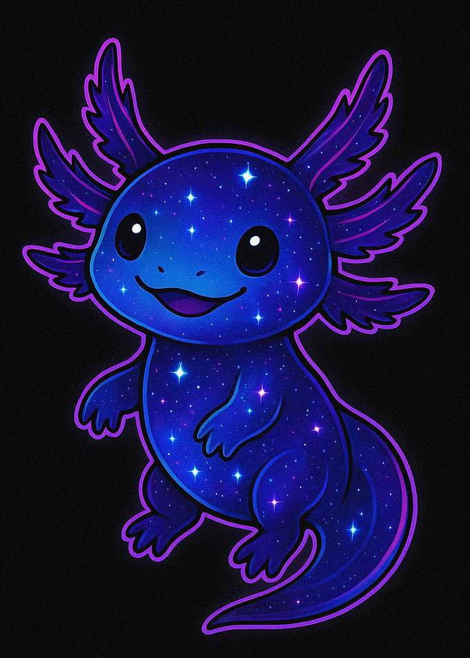 Cosmic Axolotl Illustration