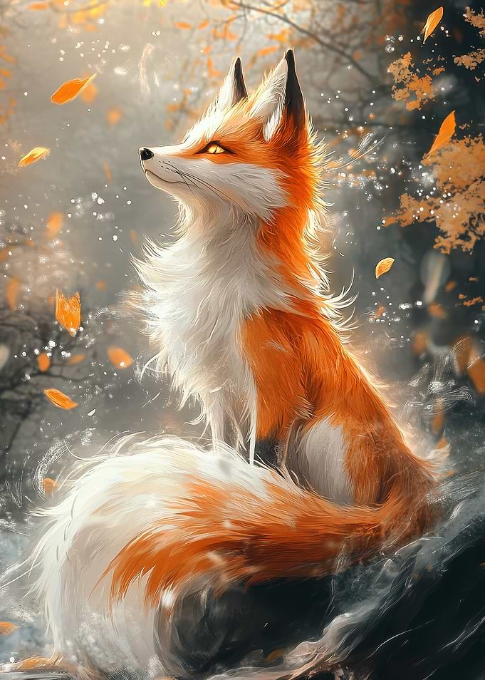Elegant Fox in Autumnal Setting