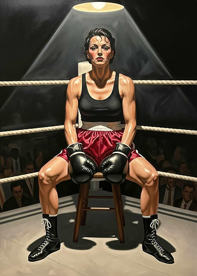 L'ÉPREUVE DE LA BOXEUSE (The Boxer's Ordeal) - Original Art Deco Artwork