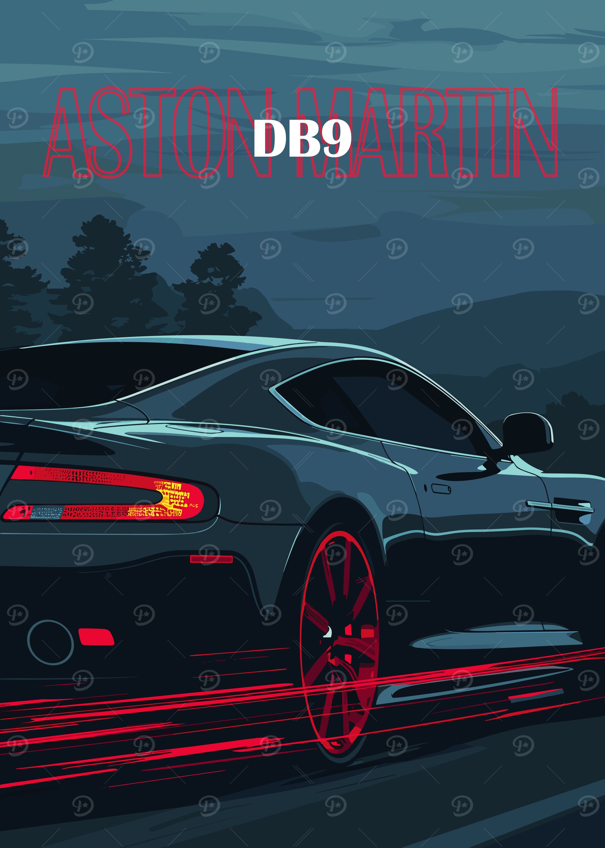 Aston Martin DB9 Car Illustration