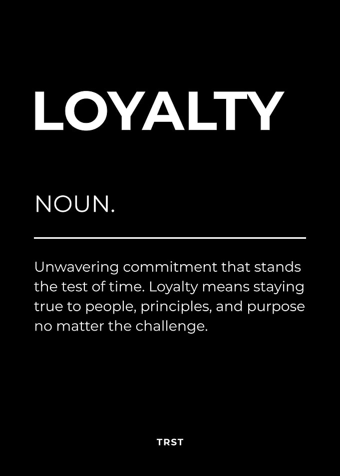 Loyalty – Minimalist Black & White Motivational Definition Wall Art