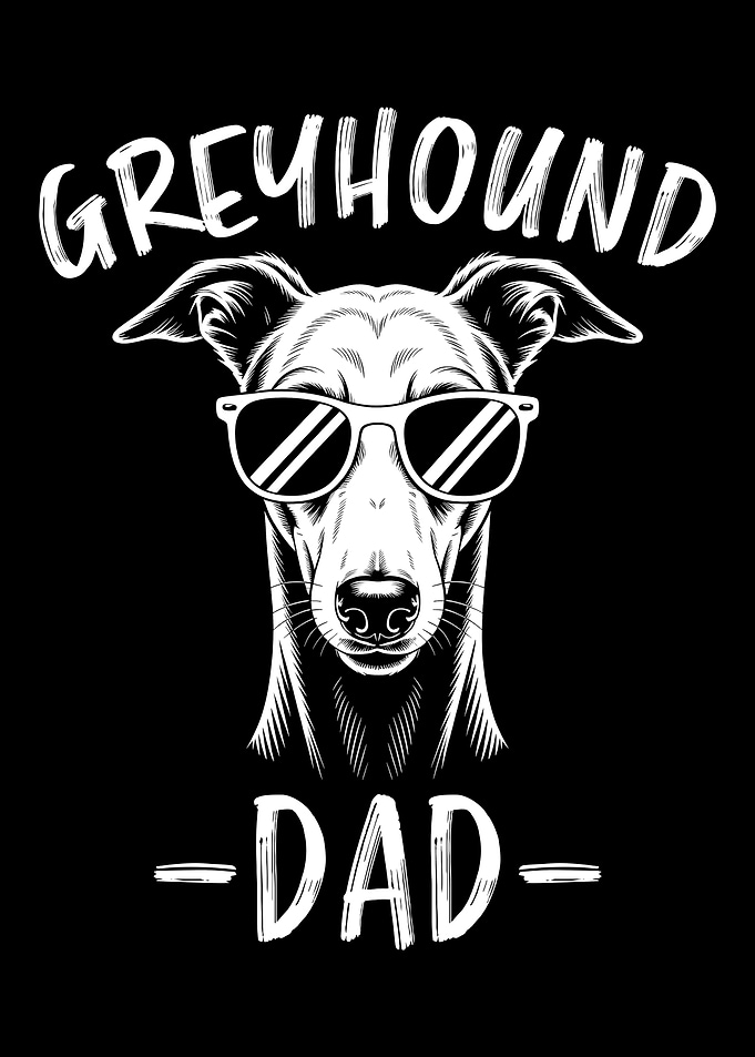 Greyhound Dad with Sunglasses