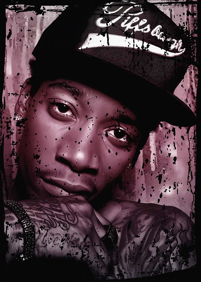 Wiz Khalifa Portrait with Distressed Effect
