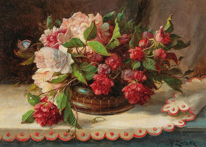 Floral Still Life Painting with Roses