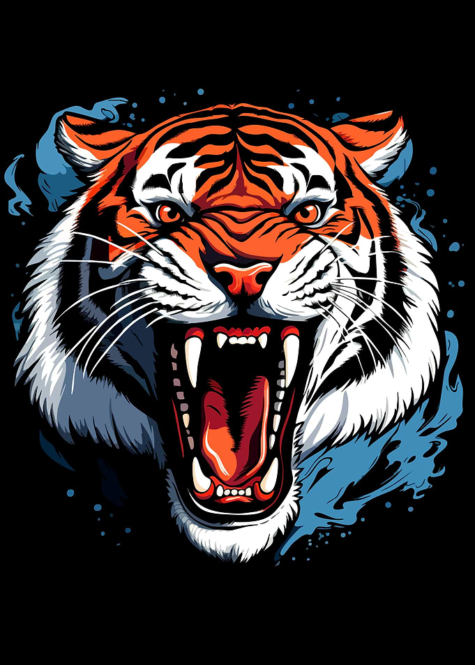 Roaring Tiger Illustration