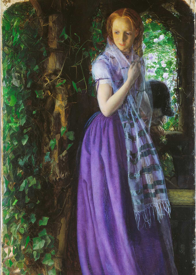 Young Woman in Garden Painting