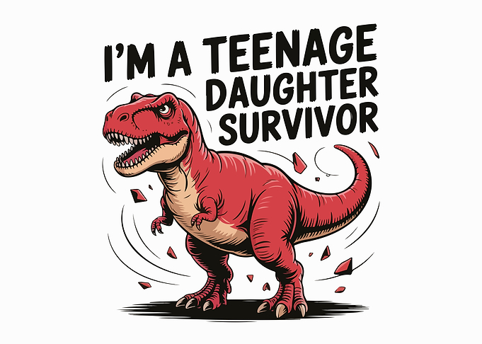 Teenage Daughter Survivor Dinosaur Cartoon