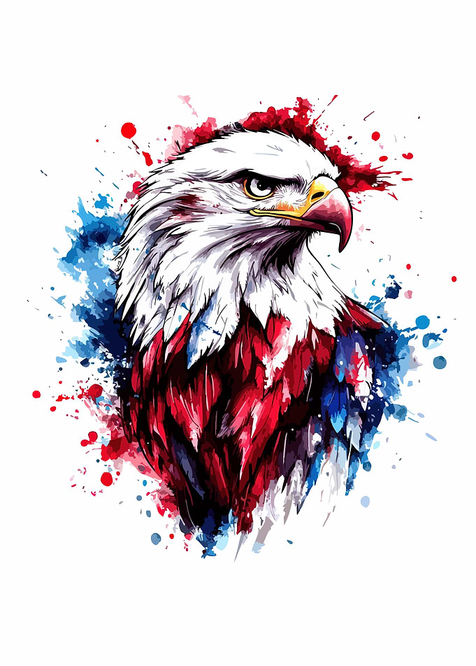 American Eagle Watercolor Art