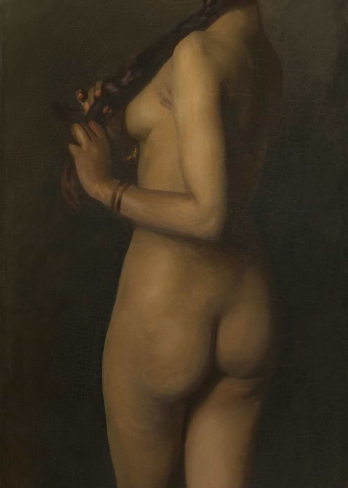 Nude Woman with Braid Painting