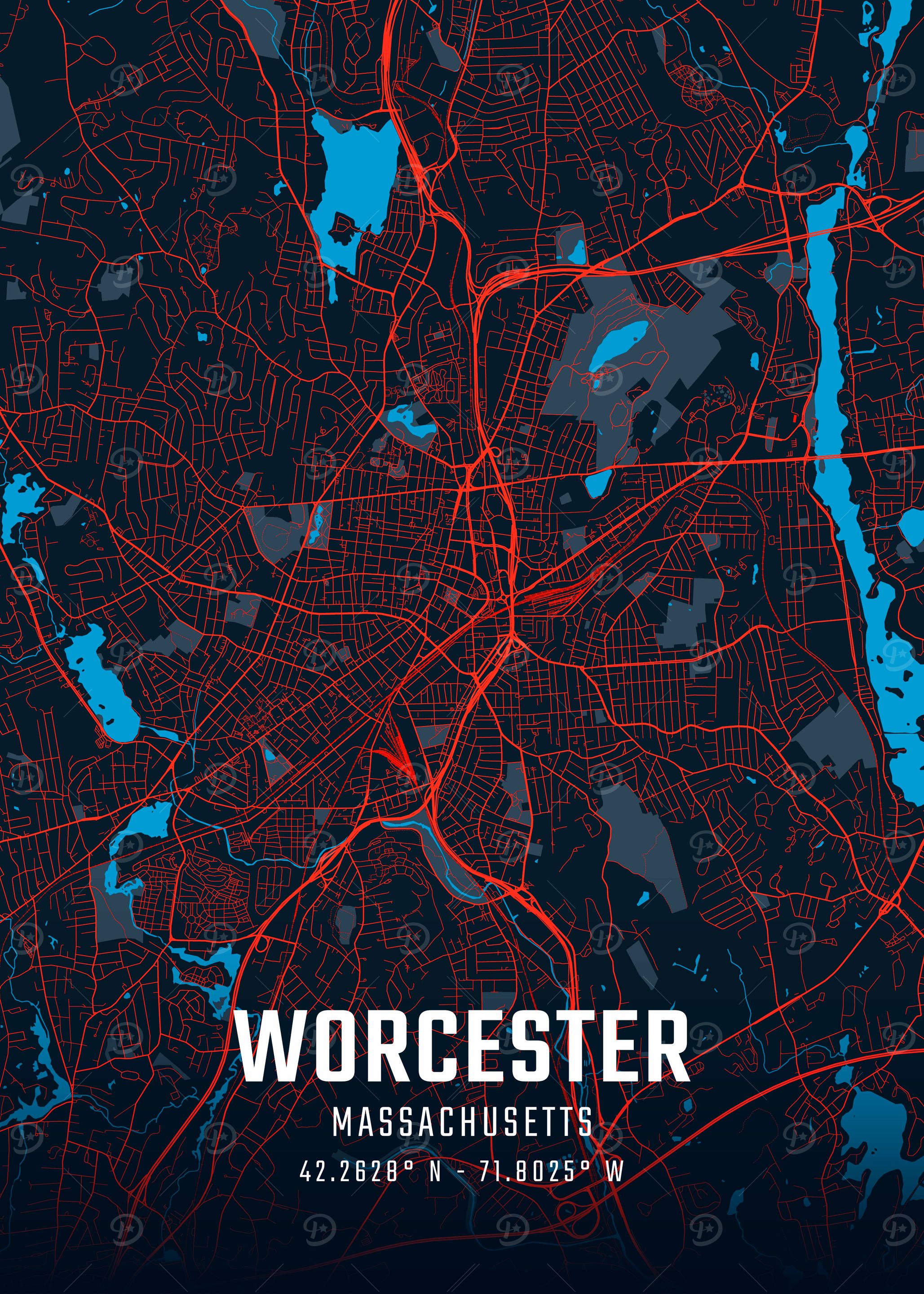 Worcester City Map