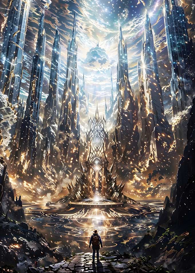 Celestial Gateway - Surreal Cosmic Fantasy Landscape