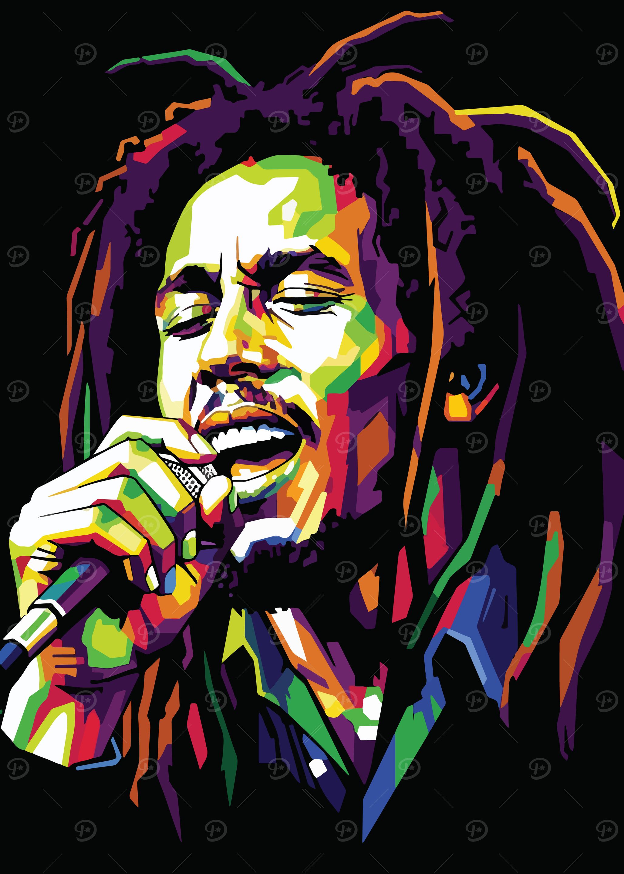 Bob Marley Colorful Portrait