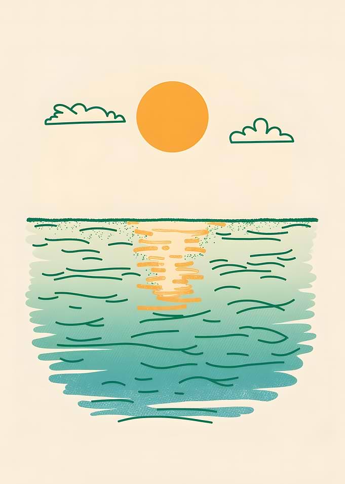 Minimalist Ocean Sunset
