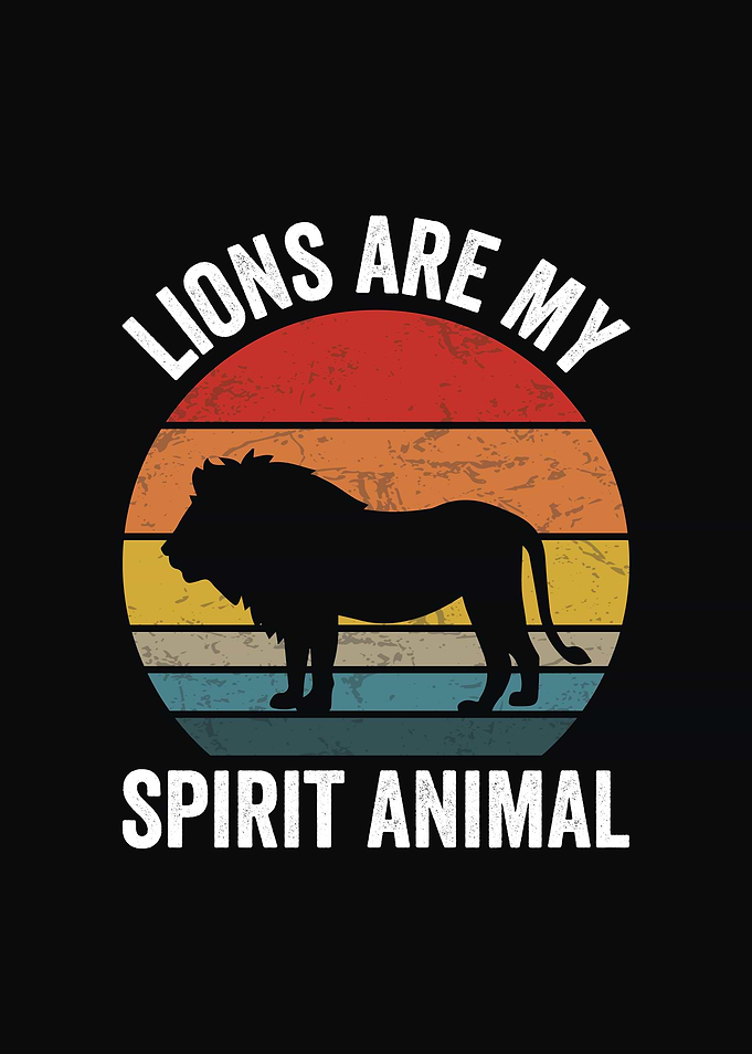 Lions Are My Spirit Animal Retro Design