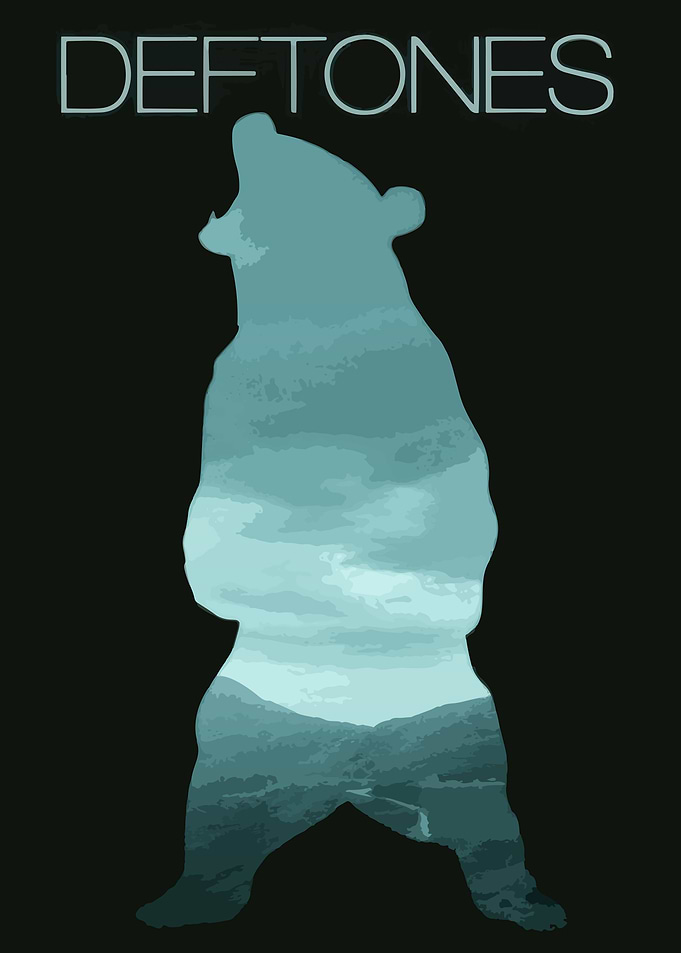 Deftones Bear Silhouette Landscape Poster