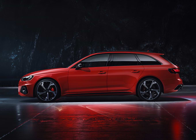 Red Audi RS4 Avant Side View