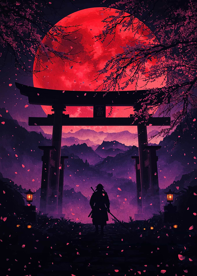 Samurai under the Blood Moon