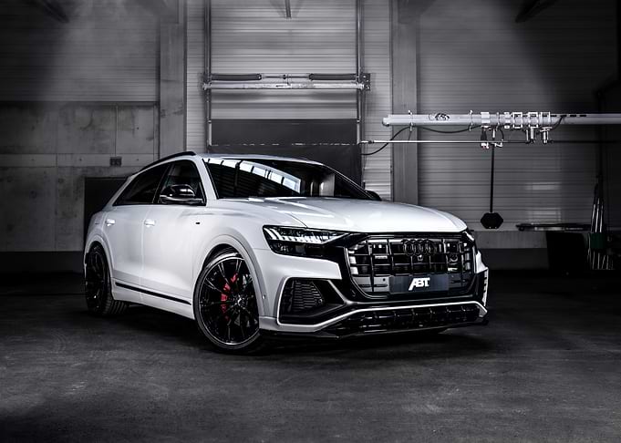 White Audi Q8 ABT in Garage
