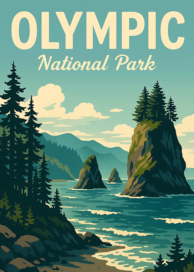Olympic National Park Vintage Poster