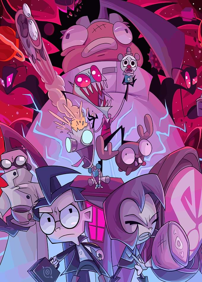 Invader Zim Cartoon Character Group Shot