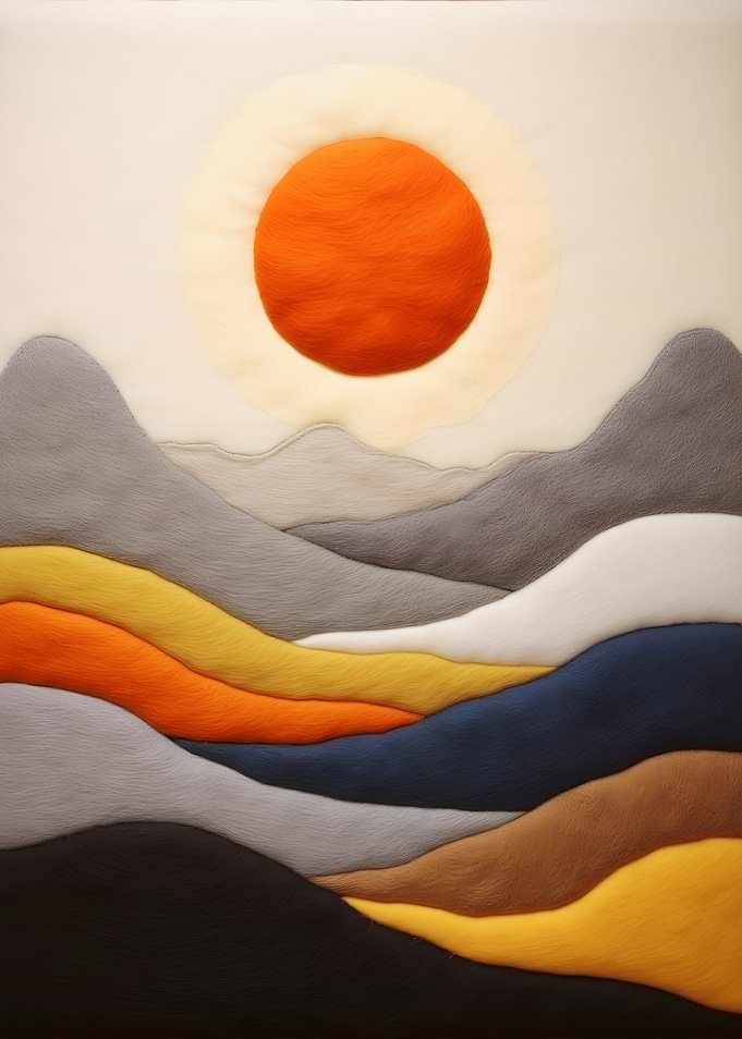 Abstract Landscape with Sun