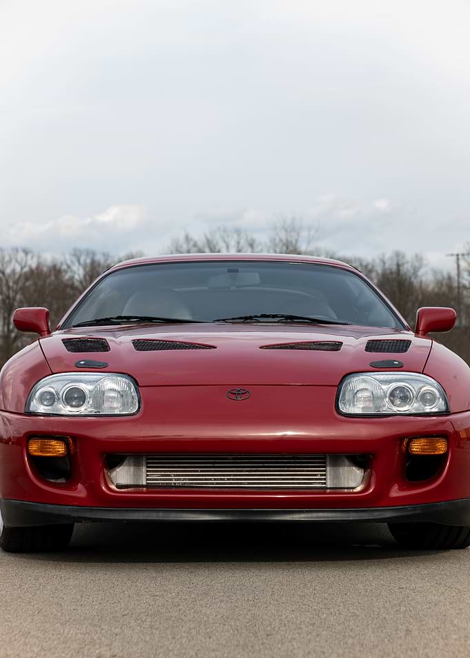 Red a80 mark4 Toyota Supra Front View