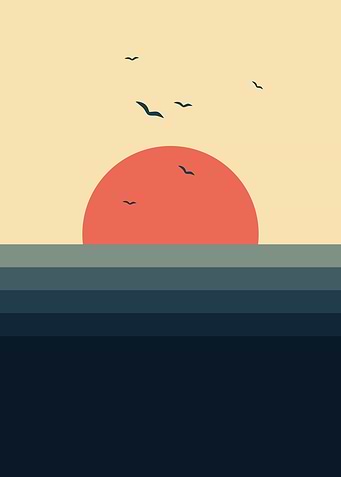 Minimalist Sunset Over the Ocean