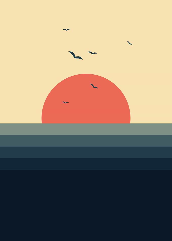 Minimalist Sunset Over the Ocean