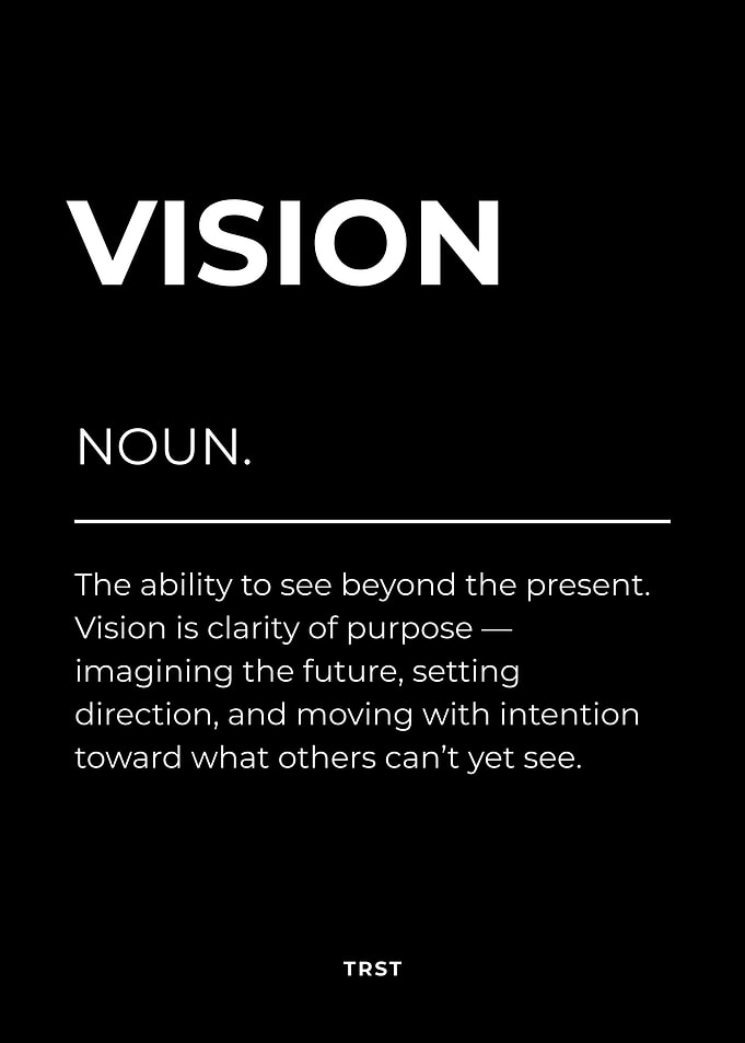Vision – Minimalist Black & White Motivational Definition Wall Art