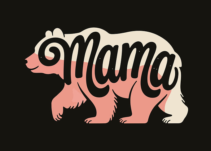 Mama Bear Typography Illustration