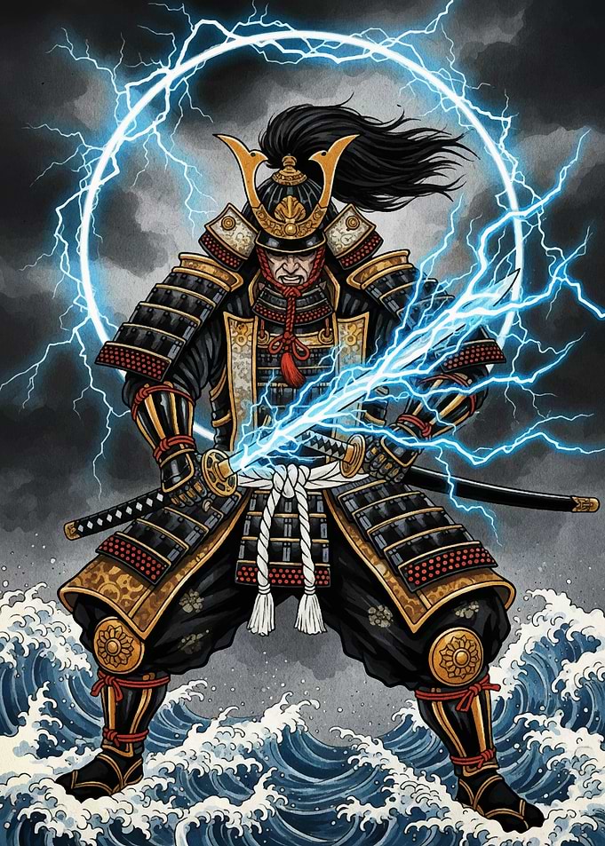 Samurai Warrior with Lightning