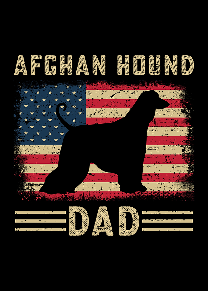 Afghan Hound Dad Patriotic Design
