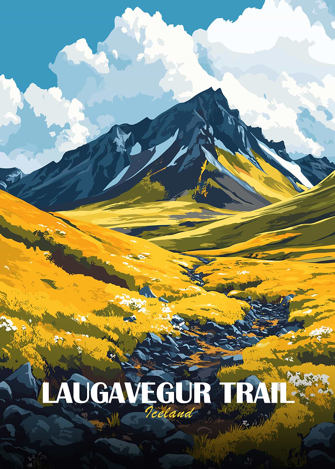 Laugavegur Trail Iceland Landscape Art