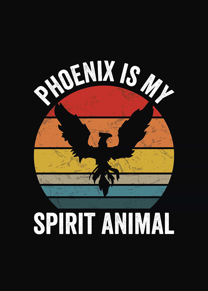 Phoenix Spirit Animal Retro Design