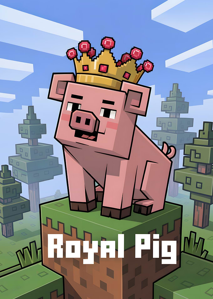 Royal Pig Cartoon Illustration
