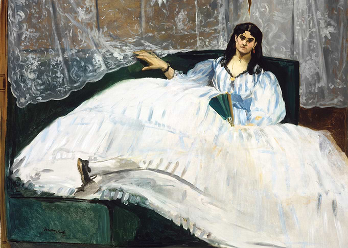 Berthe Morisot Reclining Painting